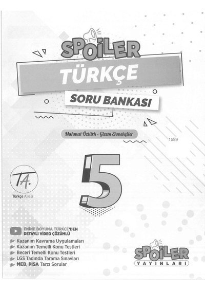 SPOİLER TÜRKÇE SORU BANKASI Vivo Fotokopi Merkezi