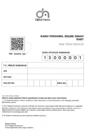 SINIF ÖĞRETMENLİĞİ 6*75 DENEME Vivo Fotokopi Merkezi