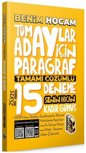 Tüm Adaylar İçin Paragraf Tamamı Çözümlü 15 Deneme Vivo Fotokopi Merkezi