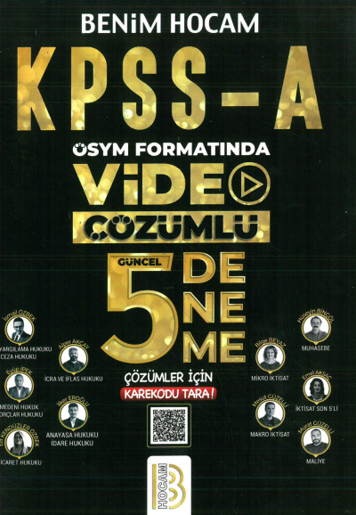 KPSS A Grubu ÖSYM Formatında Video Çözümlü 5 Deneme Benim Hocam Yayınları Vivo Fotokopi Merkezi