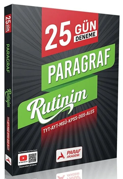Paragraf Rutinim 25 Gün Deneme Paraf Akademi Yayınları Vivo Fotokopi Merkezi