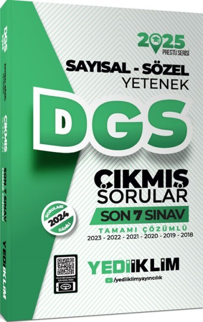 2025 DGS Sayısal Sözel Yetenek Tamamı Çözümlü Son 7 Sınav Çıkmış Sorular Yediiklim Yayınları Vivo Fotokopi Merkezi