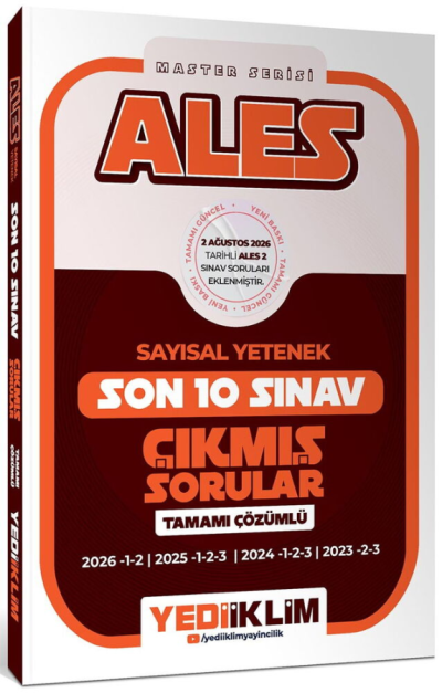 ALES Sayısal Yetenek Master Serisi Tamamı Çözümlü Son 10 Sınav Çıkmış Sorular Yediiklim Yayınları Vivo Fotokopi Merkezi