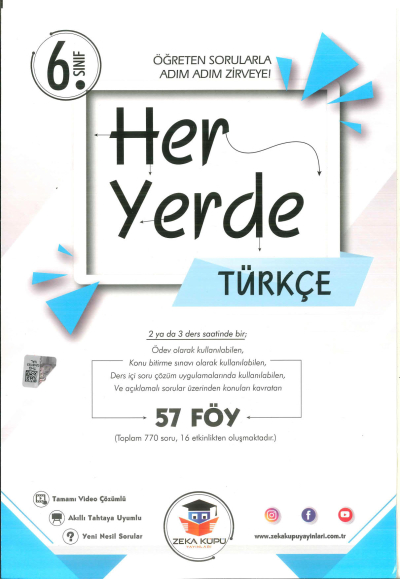 6. Sınıf Türkçe Heryerde Soru Bankası Zeka Küpü Yayınları Vivo Fotokopi Merkezi