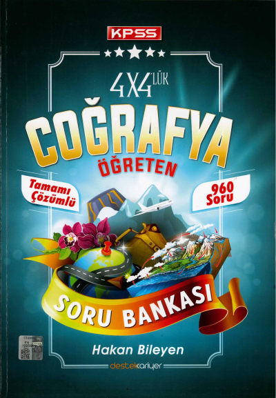 4x4 lük DESTEK COĞRAFYA TAMAMI ÇÖZÜMLÜ SORU BANKASI 960 SORU