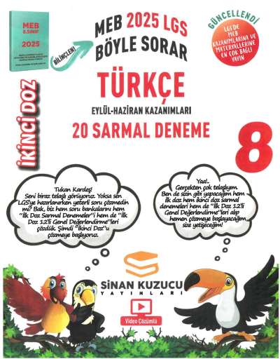 Sinan Kuzucu Yayınları 8. Sınıf İkinci Doz Türkçe 20 Sarmal Deneme Vivo Fotokopi Merkezi