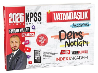 2026 KPSS Vatandaşlık Akademisi Video Ders Notları Emrah Vahap Özkaraca İndeks Akademi Yayıncılık Vivo Fotokopi Merkezi