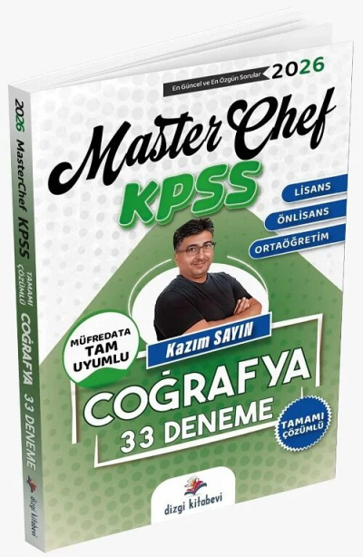2026 KPSS Coğrafya MasterChef 33 Deneme Çözümlü Kazım Sayın Dizgi Kitap Yayınları Vivo Fotokopi Merkezi