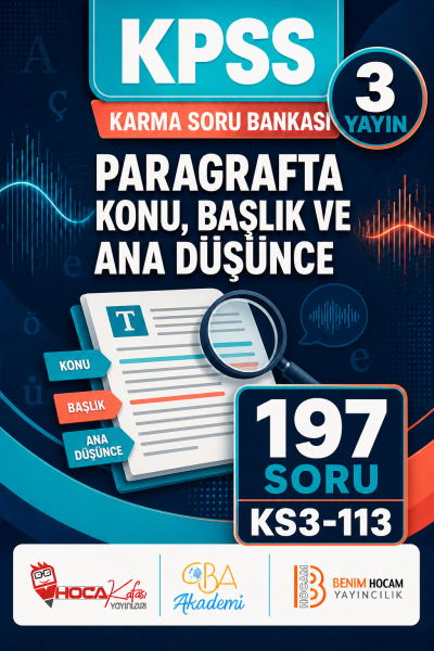 Paragrafta Konu, Başlık ve Ana Düşünce 3 Yayın 197 Soru (Benim Hocam - CBA - Hoca Kafası Yayınları)