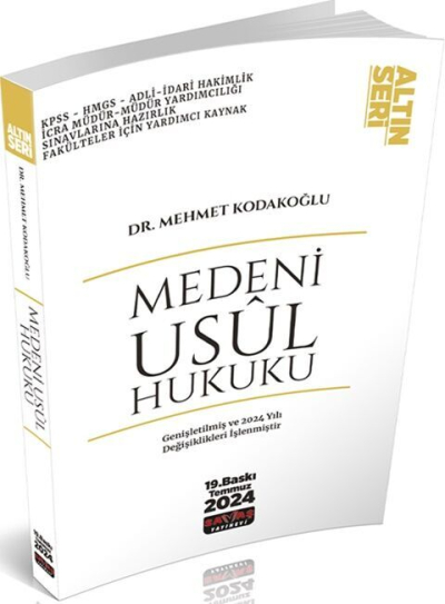 Savaş 2024 Medeni Usul Hukuku Altın Seri 19. Baskı - Mehmet Kodakoğlu Savaş Yayınları Vivo Fotokopi Merkezi
