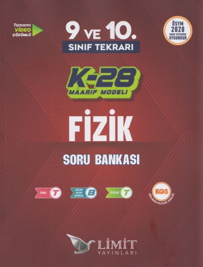 2028 TYT 9. ve 10. Sınıf Fizik Tekrarı K-28 Maarif Model Soru Bankası Limit Yayınları