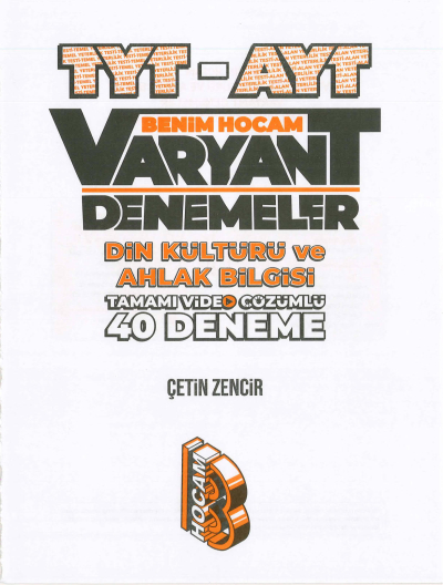 TYT-AYT DİN KÜLTÜRÜ VE AHLAK BİLGİSİ VARYANT 40 DENEME Vivo Fotokopi Merkezi
