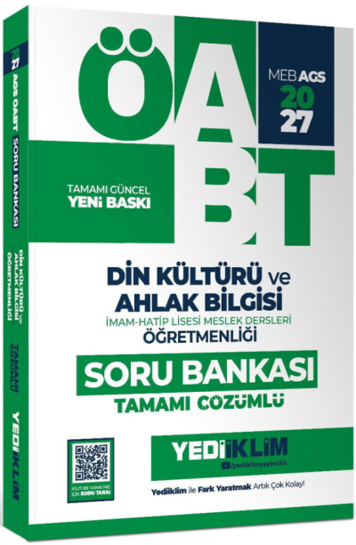 2027 ÖABT MEB-AGS Din Kültürü ve Ahlak Bilgisi Öğretmenliği Soru Bankası Çözümlü Yediiklim Yayınları