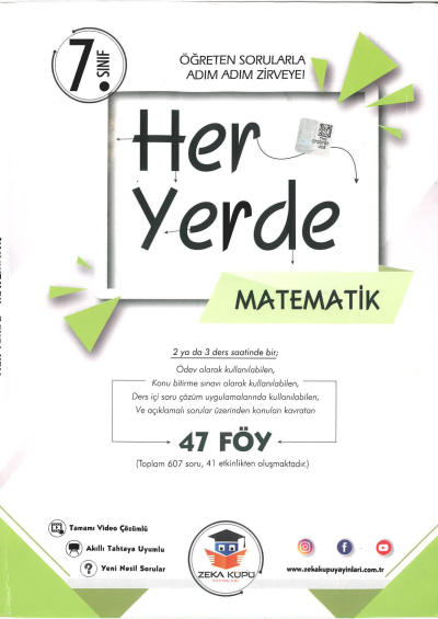 7. Sınıf Her Yerde Matematik Soru Bankası Zeka Küpü Yayınları Vivo Fotokopi Merkezi