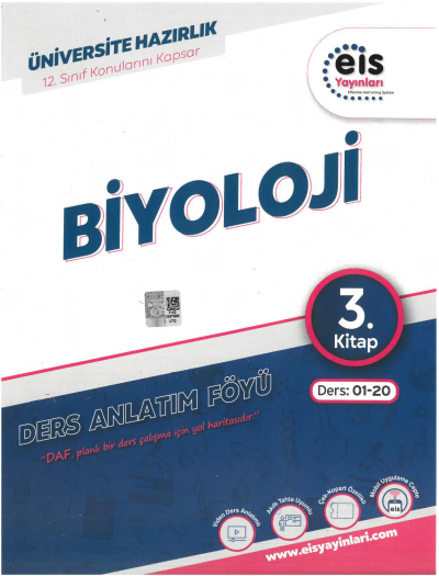 TYT AYT Biyoloji Ders Anlatım Föyü 3. Kitap Eis Yayınları Ders: 01-20 12. Sınıf Konularını Kapsar Vivo Fotokopi Merkezi