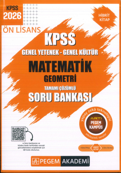 Ön Lisans KPSS Matematik-Geometri Tamamı Çözümlü Soru Bankası Pegem Akademi Vivo Fotokopi Merkezi