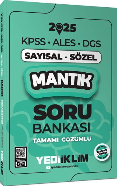2025 KPSS ALES DGS Sayısal-Sözel Mantık Tamamı Çözümlü Soru Bankası Yediiklim Yayınları
