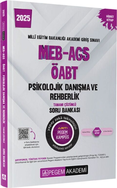 2025 MEB-AGS-ÖABT Psikolojik Danışma ve Rehberlik Tamamı Çözümlü Soru Bankası Pegem Akademi Yayıncılık Vivo Fotokopi Merkezi