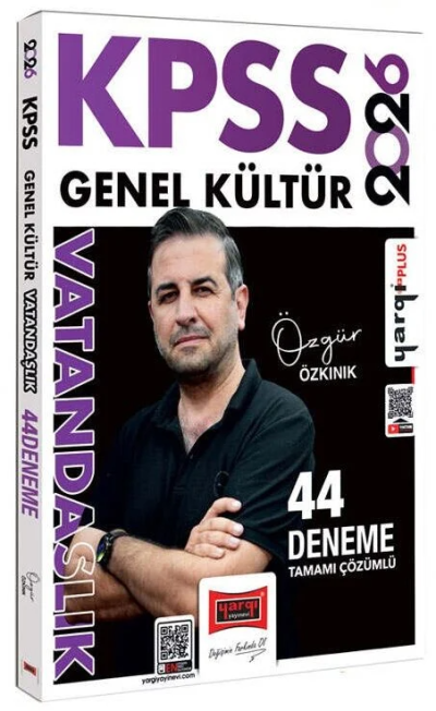 2026 KPSS Genel Kültür Tamamı Çözümlü Vatandaşlık 44 Deneme (Özgür Özkınık) Yargı Yayınları Vivo Fotokopi Merkezi