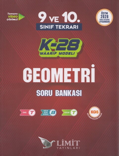 2028 TYT 9. ve 10. Sınıf Tekrarı Geometri K-28 Maarif Model Soru Bankası Limit Yayınları Vivo Fotokopi Merkezi