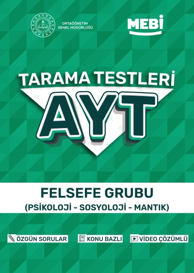AYT Tarama Testleri Felsefe Grubu (Psikoloji- Sosyoloji-Mantık) MEBİ OGM Vivo Fotokopi Merkezi