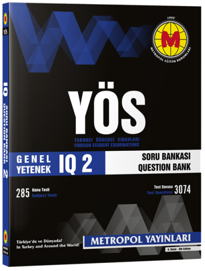 YÖS Genel Yetenek IQ Soru Bankası 2 Metropol Yayınları Vivo Fotokopi Merkezi