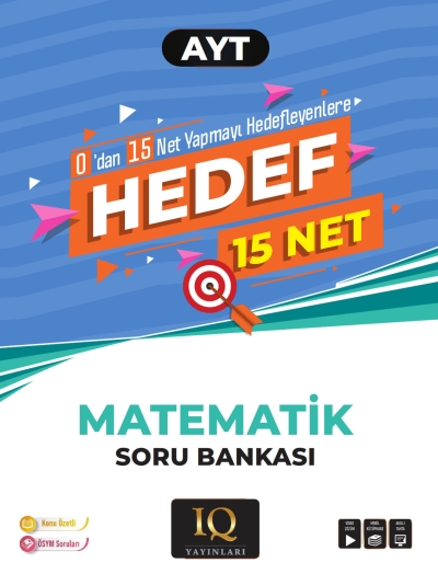 AYT Hedef 15 Net Matematik Soru Bankası IQ Yayınları Vivo Fotokopi Merkezi