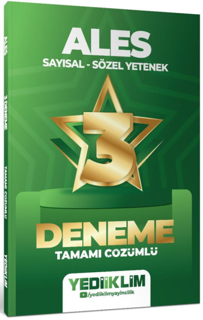 2027 ALES Sayısal Sözel Yetenek Tamamı Çözümlü 3 Yıldız Deneme Yediiklim Yayınları