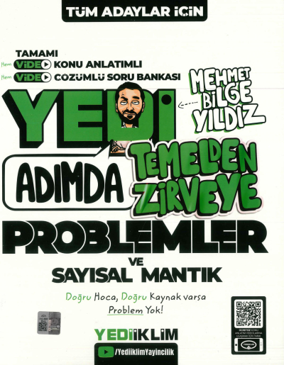 KPSS-ALES-DGS Yedi Adımda Temelden Zirveye Problemler ve Sayısal Mantık Video Konu Anlatımlı Video Çözümlü Soru Bankası Yediiklim Yayınları Vivo Fotokopi Merkezi