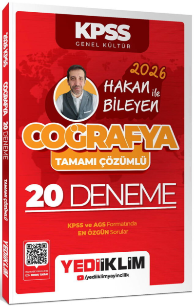 2026 KPSS Coğrafya Tamamı Çözümlü 20 Deneme Yediiklim Yayınları Vivo Fotokopi Merkezi