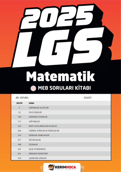 2025 LGS Matematik Meb Soruları Kitabı Kerim Hoca Vivo Fotokopi Merkezi