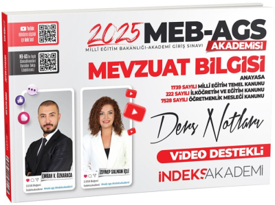 2025 MEB AGS Akademisi Mevzuat Bilgisi Video Ders Notları İndeks Akademi Yayıncılık Vivo Fotokopi Merkezi