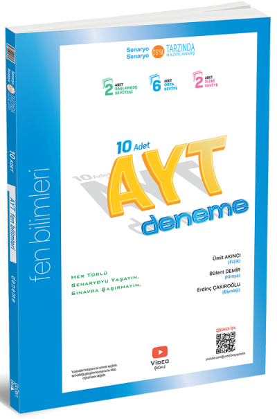 2025 YKS AYT Fen Bilimleri 10 Deneme Çözümlü Üç Dört Beş Yayınları Vivo Fotokopi Merkezi