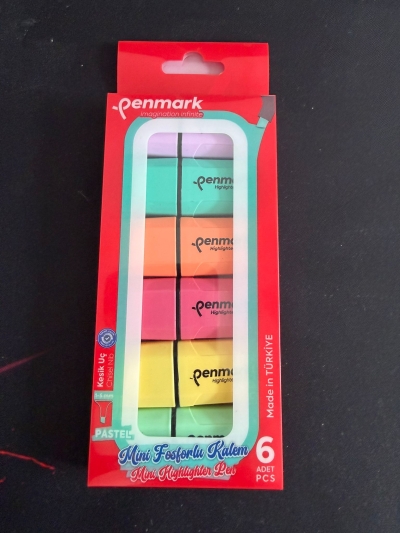 MİNİ FOSFORLU KALEM 6 LI PASTEL PENMARK Vivo Fotokopi Merkezi