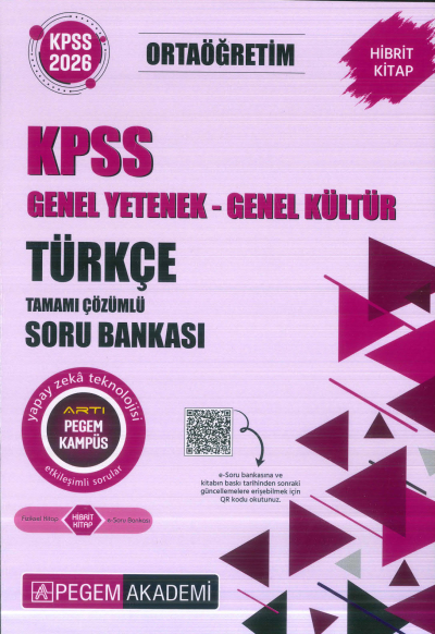 Ortaöğretim KPSS Türkçe Tamamı Çözümlü Soru Bankası Pegem Akademi Vivo Fotokopi Merkezi