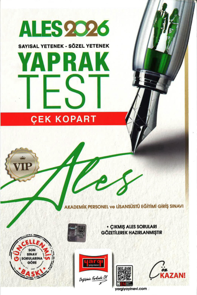 2026 ALES VIP Sayısal-Sözel Yetenek Çek Kopart Yaprak Test Yargı Yayınevi Vivo Fotokopi Merkezi