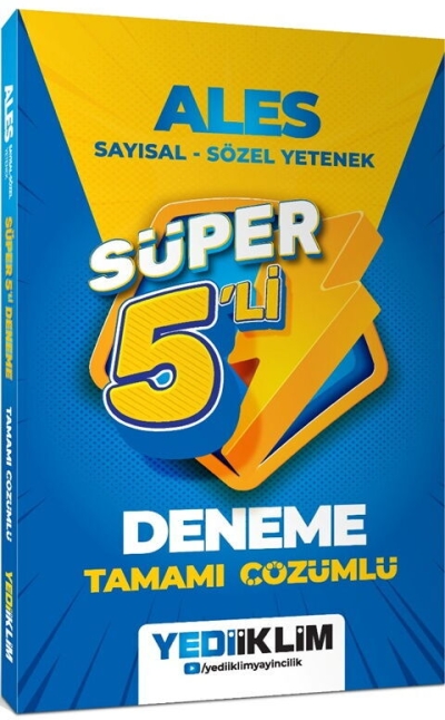 2027 ALES Tamamı Çözümlü Süper 5 li Deneme Yediiklim Yayınları Vivo Fotokopi Merkezi