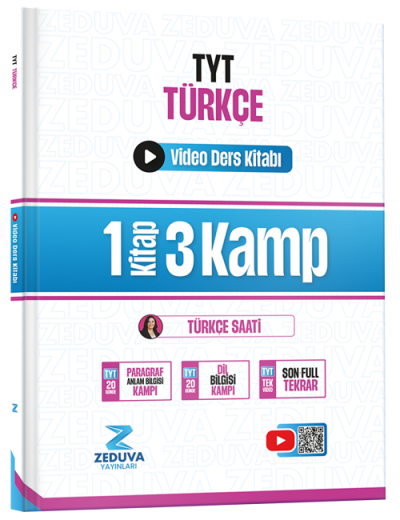 Türkçe Saati TYT Türkçe 1 Kitap 3 Kamp Video Ders Kitabı Zeduva Yayınları Vivo Fotokopi Merkezi