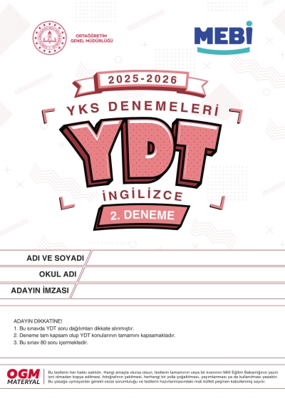 MEBİ YKS Denemeleri YDT 2. Deneme