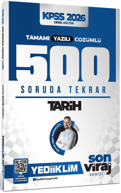 Tarih Son Viraj Serisi Tamamı Yazılı Çözümlü 500 Soruda Genel Tekrar Kampı Yediiklim Yayınları Vivo Fotokopi Merkezi
