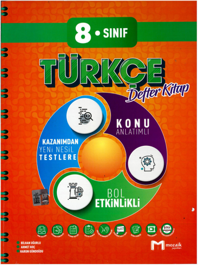 8. Sınıf Türkçe İntro Defter Kitap Mozaik Yayınları Vivo Fotokopi Merkezi