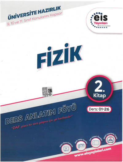 YKS - Mavi Set - DAF - Fizik - 2. Kitap Eis Yayınları Ders:01-26 9-10-11. Sınıf Konularını Kapsar Vivo Fotokopi Merkezi