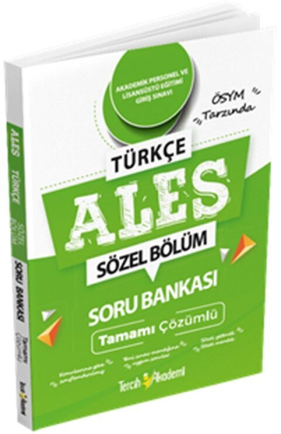 ALES Türkçe Sözel Bölüm Tamamı Çözümlü Soru Bankası Tercih Akademi Vivo Fotokopi Merkezi
