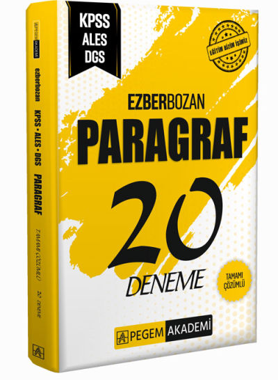 Ezberbozan KPSS ALES DGS Paragraf 20 Deneme Pegem Akademi Yayıncılık Vivo Fotokopi Merkezi