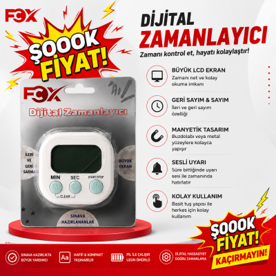 Öğrenci Kronometresi Dijital Zamanlayıcı Mıknatıslı FCZ-100 (Beyaz) Vivo Fotokopi Merkezi