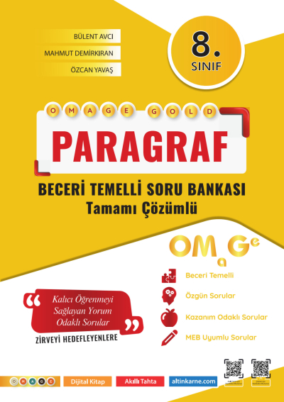 8. Sınıf Omage Gold Paragraf Soru Bankası Omega Yayınları Vivo Fotokopi Merkezi