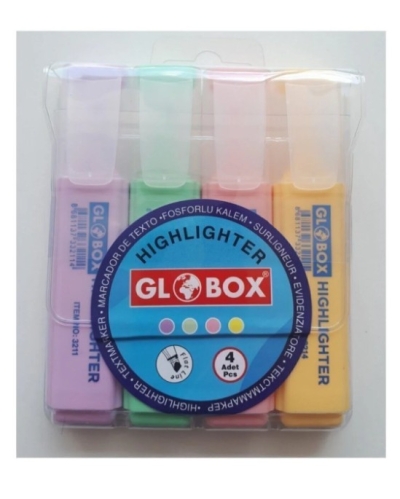 Globox Fosforlu Kalem Pastel Renk 4.lü Vivo Fotokopi Merkezi