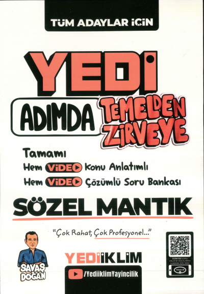 Yedi Adımda Temelden Zirveye Sözel Mantık Video Konu Anlatımlı Video Çözümlü Soru Bankası Yediiklim Yayınları