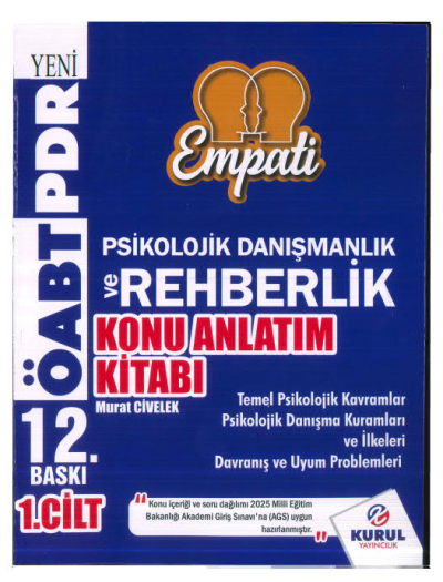 2025 ÖABT Empati Psikolojik Danışmanlık ve Rehberlik Konu Anlatımlı 1. Cilt Vivo Fotokopi Merkezi