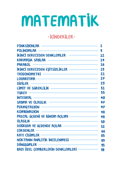 AYT Matematik Vip Notlar Vin Kampüs Vivo Fotokopi Merkezi